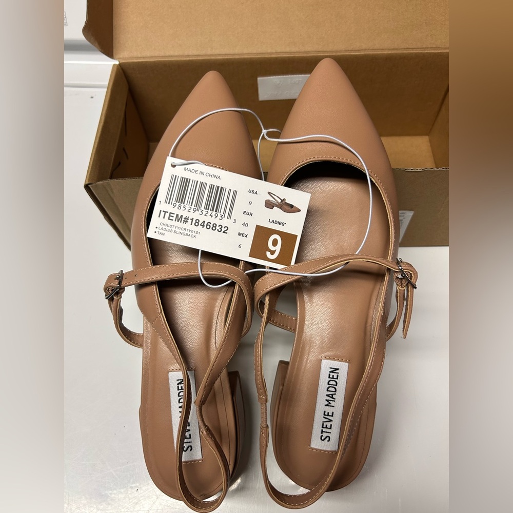 Steve Madden Tan Christy Slingback- Ladies 9- NIB
